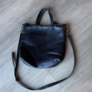 Madewell Black Leather Tote Purse
